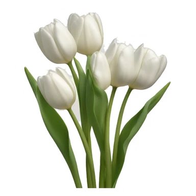 white tulips with faces sticker