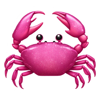 Pink crab with glitter  sticker
