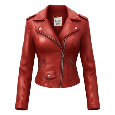 Hyper Realistic isolated open candy apple red feminine fashion leather jacket. sticker