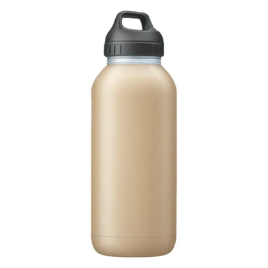 Beige water bottle with handle and straw sticker