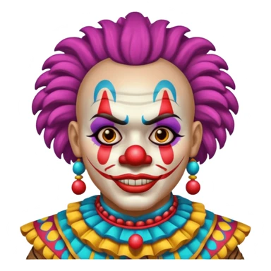 clown, wearing mayan warrior custome sticker