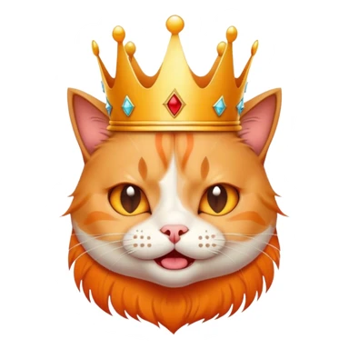 Cat crying with crown sticker