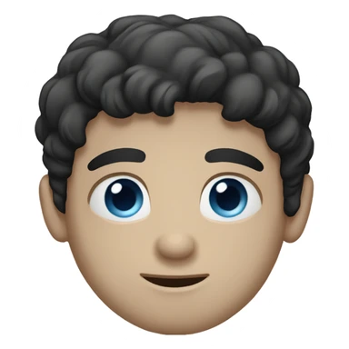 white male with blue eyes and black hair sticker