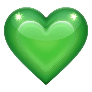 green heart with a transparent center sticker
