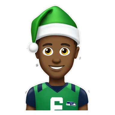 Geno smith in Seahawks uniform and santa hat  as elf on the shelf  sticker