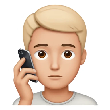 person thinking with iPhone sticker