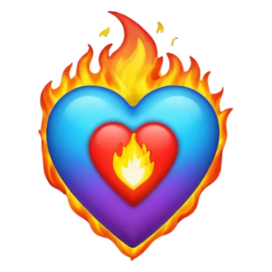 Make flaming hearts in all colours sticker