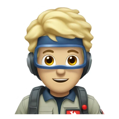 Male Ghostbuster with Blue flight suit and blonde hair sticker
