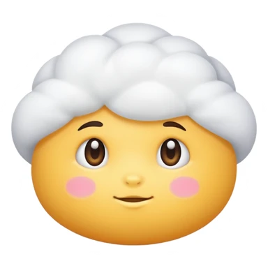 withe cosmetic puff sticker