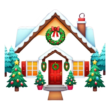 A house decorated for Christmas sticker