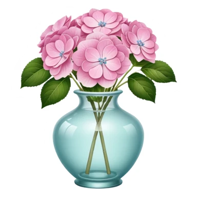 Pink Pastel Aesthetic Hydrangeas In A Vintage Vase sticker