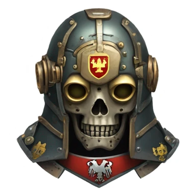 adeptus mechanicus head featuring Russian coats of arms sticker