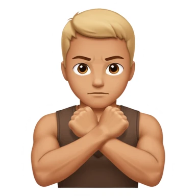 Left and Right fist from the top Perspektive with the Arms crossed over at the wrists  sticker