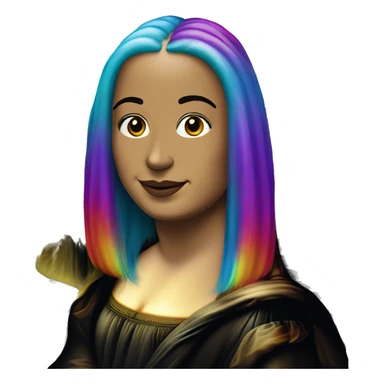 Mona Lisa with rainbow hair sticker