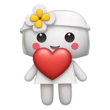 make a heart with a flower dressed as a square dance sticker