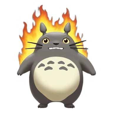 Totoro en feu sticker