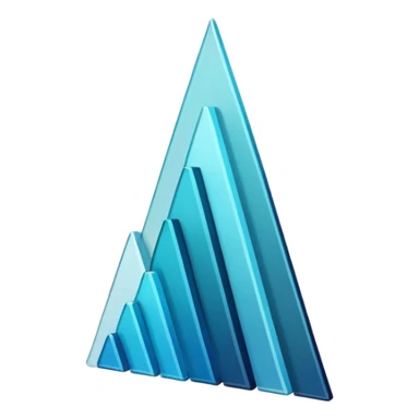 The design should show stylized, stacked digital UI layers or building blocks rising diagonally to form an abstract upward arrow or graph. The aesthetic must be clean, geometric, and precise. Use a sophisticated monochromatic palette sticker