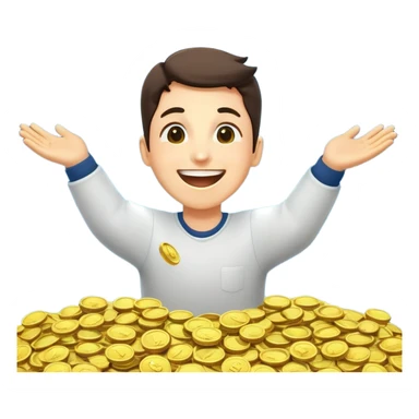 make me a png emoji in the style of an iPhone where a person gets money without doing anything
Here is a description of an iOS-style emoji that you can create:
 sticker