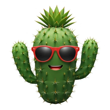 Cactus with abs and sun glasses  sticker