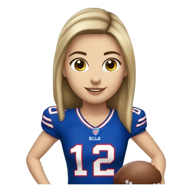 Caucasian girl wearing a bills jersey (number 17) sticker
