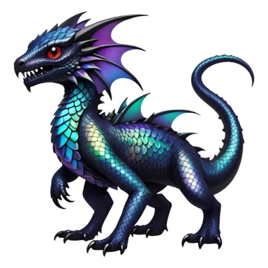 Edgy gothic complex iridescent aesthetic-scenic-Fakémon-creature (full body) sticker