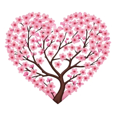 Cherry Blossom Heart sticker