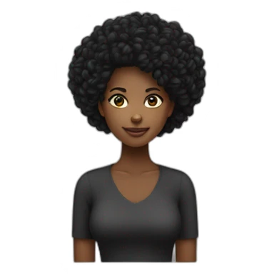 Mulher negra cabelo comprido liso preto sticker