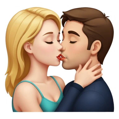 man kissing a girl sticker