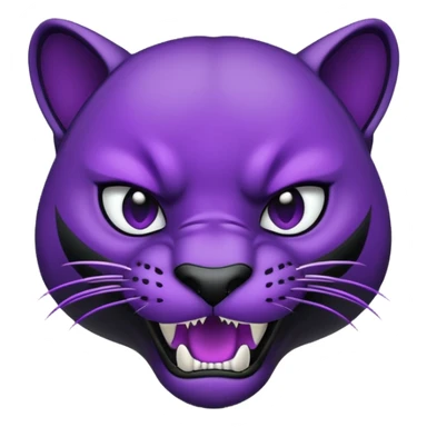 Aggressive Panther emoji with black and purple coloring sticker