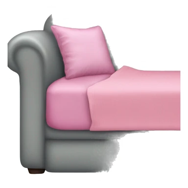 Gray sofa with a pink bedspread sticker