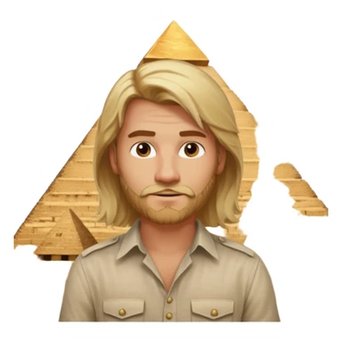 male blond long hair agent with short beard in egypt with pyramids sticker