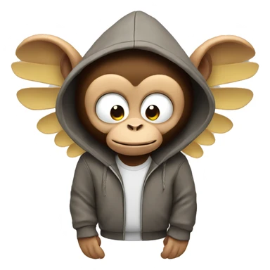 Monkey with wings and a hoodie sticker