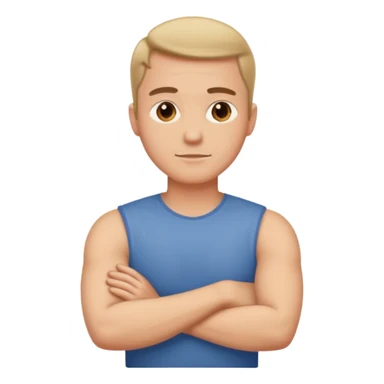 guy with arms crossed around neck sticker