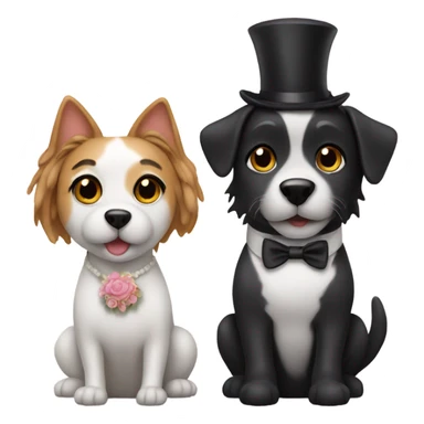 Wedding Dog and cat  sticker
