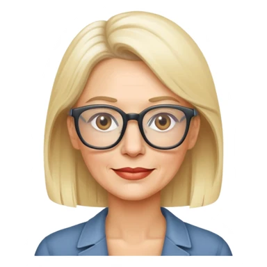 side profile of an attractive older blonde woman with glasses sticker