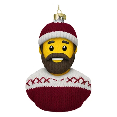 Wine red knit Christmas ornament  sticker