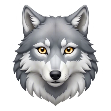 Cinematic Noble Wolf Portrait Emoji, Poised and regal, with a strong, lean build and a sleek, well-groomed Fur of grey and white, deep-set soulful piercing eyes, Simplified yet sharp and sophisticated features, highly detailed, glowing with a soft, dignified glow, high shine, intelligent and fierce, stylized with an air of wild majesty, focused and attentive, soft glowing outline, capturing the essence of a watchful and confident alpha, so majestic it feels as though it could howl out of the screen with effortless authority! sticker