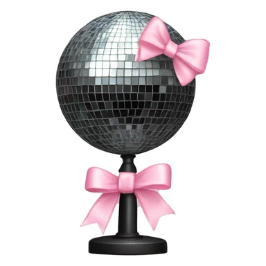 Disco ball with light pink bow sticker