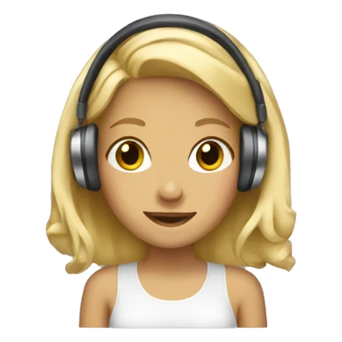 blonde girl with headphones sticker