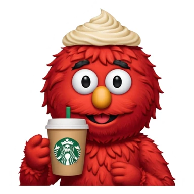 Elmo met starbucks sticker