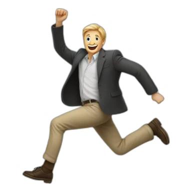 whit man jumping  sticker