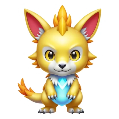 Cute cool shiny colorful Digimon-animal-hybrid full body sticker