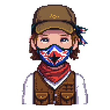 Arthur Morgan from Red Dead Redemption 2 wearing a bandana mask sticker
