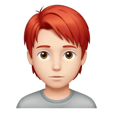 A boy with red straight hair  sticker