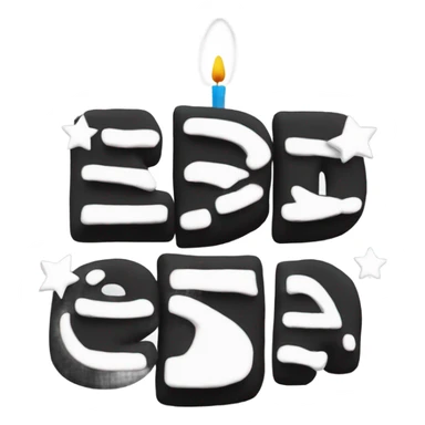 Black happy birthday sign sticker