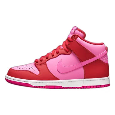 Nike low dunk red and pink sticker