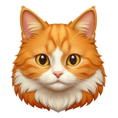 orange tabby fluffy face cute sticker