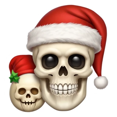 Skull ,MERRY CHRISTMAS Sign sticker