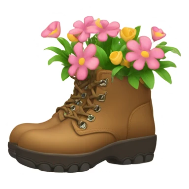 boots with flowers inside sticker