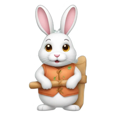 Bunny with a carott sticker